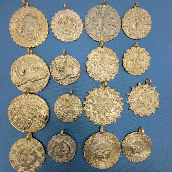 Round Brass Pendants, Lost Wax Method