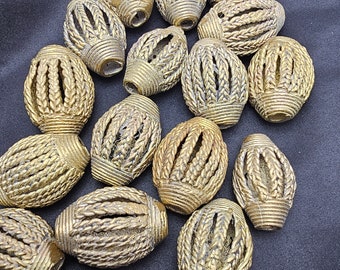 Large Bicone African Brass Beads