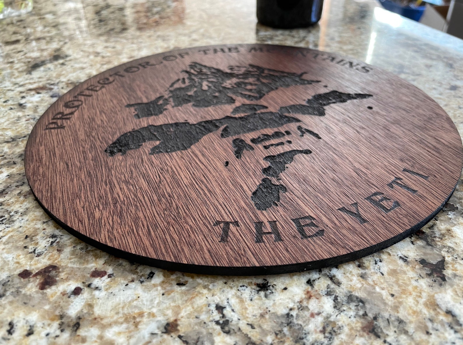 Yeti Wooden Hot Plate Etsy