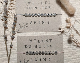 Trauzeugin fragen I Armband I Willst du meine Trauzeugin sein I Bride to be I JGA I Hochzeit I Verlobung I Geschenk