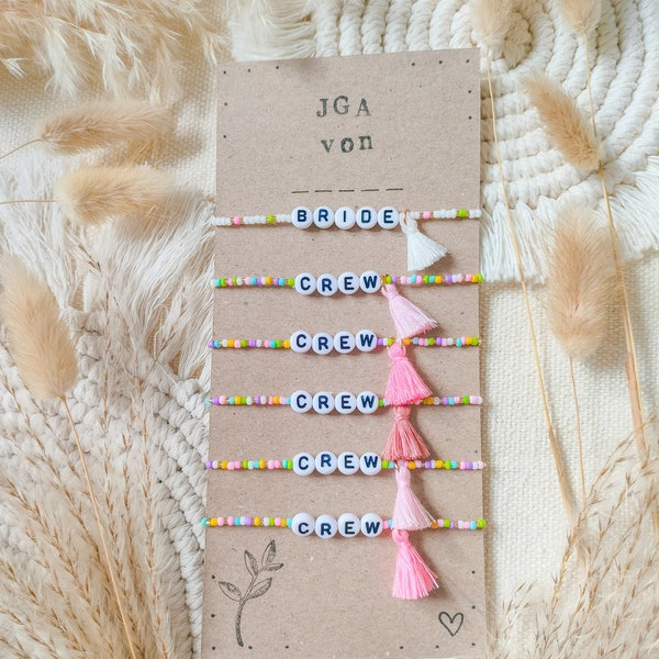 Armbänder Junggesellinnenabschied I JGA Geschenkset I Armbandset I Hochzeit I Team Braut I Geschenk Freundinnen I Freundschaftsarmbänder