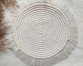 Boho Makramee Untersetzer Rund Weben Baumwolle Tischset Tabelle Mat Party Dekor Boho Makramee Untersetzer Rund Weben Baumwolle Tischset Tabelle Mat Party Dekor