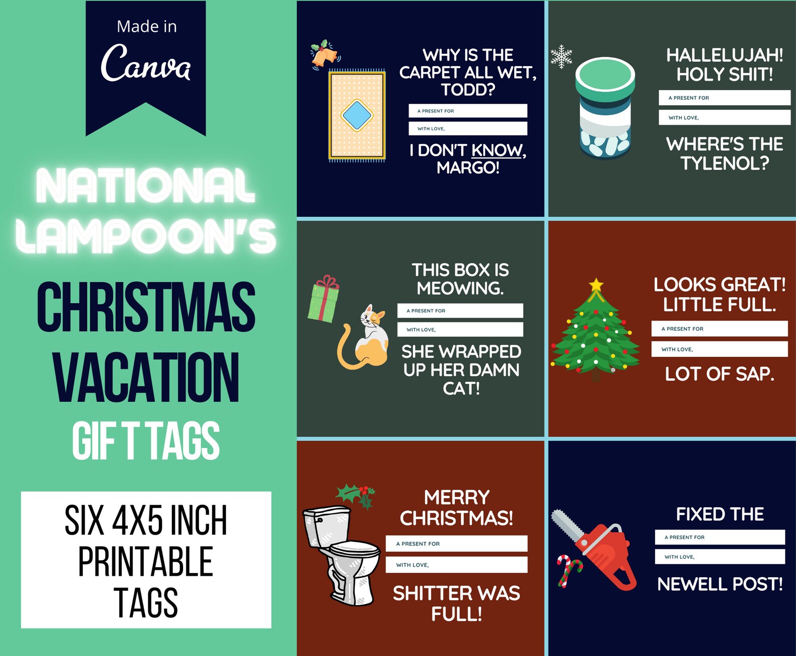 National Lampoon's Christmas Vacation Gift Tags Printable Gift Cards ...