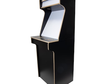 Kit de gabinete arcade vertical de 24" para 2 jugadores, paquete plano, color negro