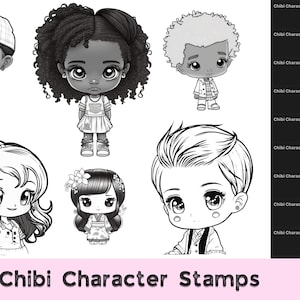 25 Chibi Stamps Procreate, Chibi Head Procreate, Procreate Stamps Chibi, Anime Chibi, Procreate Brushes, Cute Chibi, Procreate Chibi Stamp