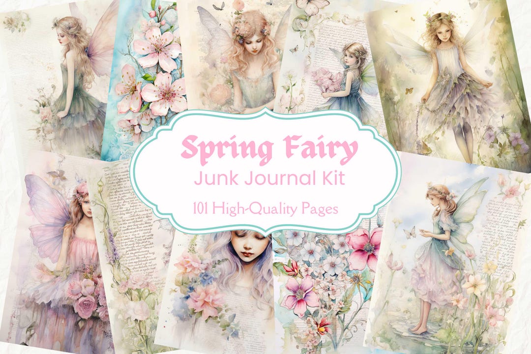 Spring Fairy Junk Journal Kit, Fairy Junk Journal Kit, Fairy Junk ...