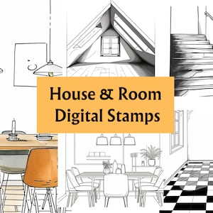 53 家と部屋のデジタルスタンプ、家具、デジスタンプ、デジスタンプの背景、デジタルスタンプ、カード作成、スクラップブッキング、塗り絵ページ