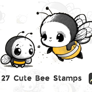 Bee Stamp Procreate, Bee Procreate, Procreate Chibi, Chibi, kawaii voortplanten penselen, kawaii voortplanten, voortplanten Borstels, voortplanten stempels