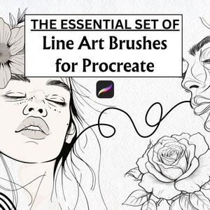 Lineart Brushes for Procreate, Inking Brush Procreate, Stipple Brush Procreate, Procreate Brushes Lineart, Ink Brush Procreate, Outline Art