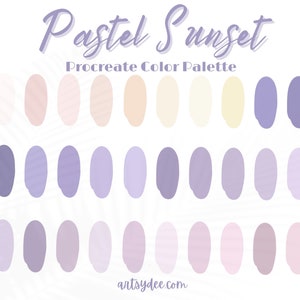 Procreate Color Palette, Procreate Pastel, Pastel Color Palette, Digital Download, Color Swatches, Procreate Color, Procreate Swatches