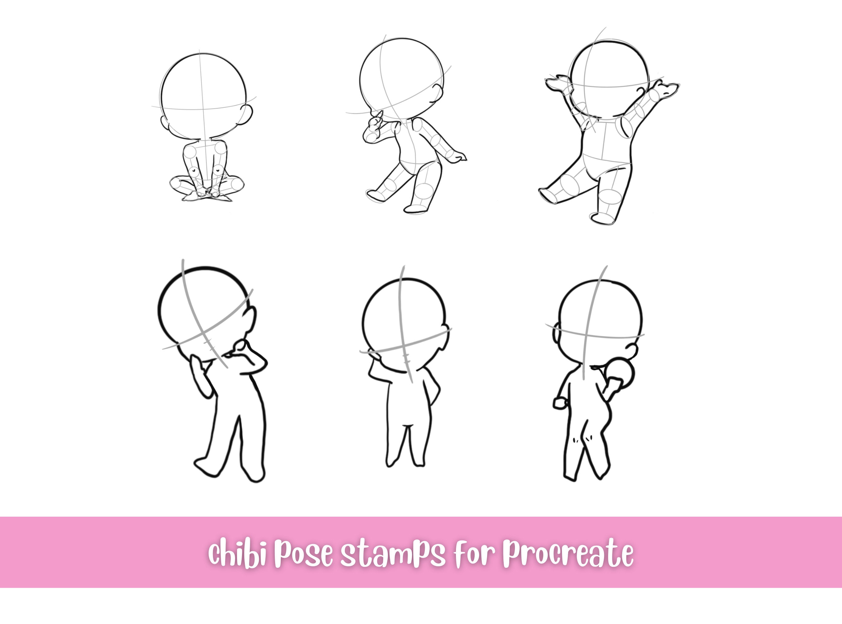 Procreate Chibi Poses Stamps Couple Poses Anime Figure -  Hong Kong