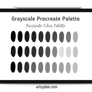Grayscale Procreate Palette, Color Palette, Procreate Colors, Procreate Color Palette, Grayscale, Shades of Grey, Black and White, Procreate