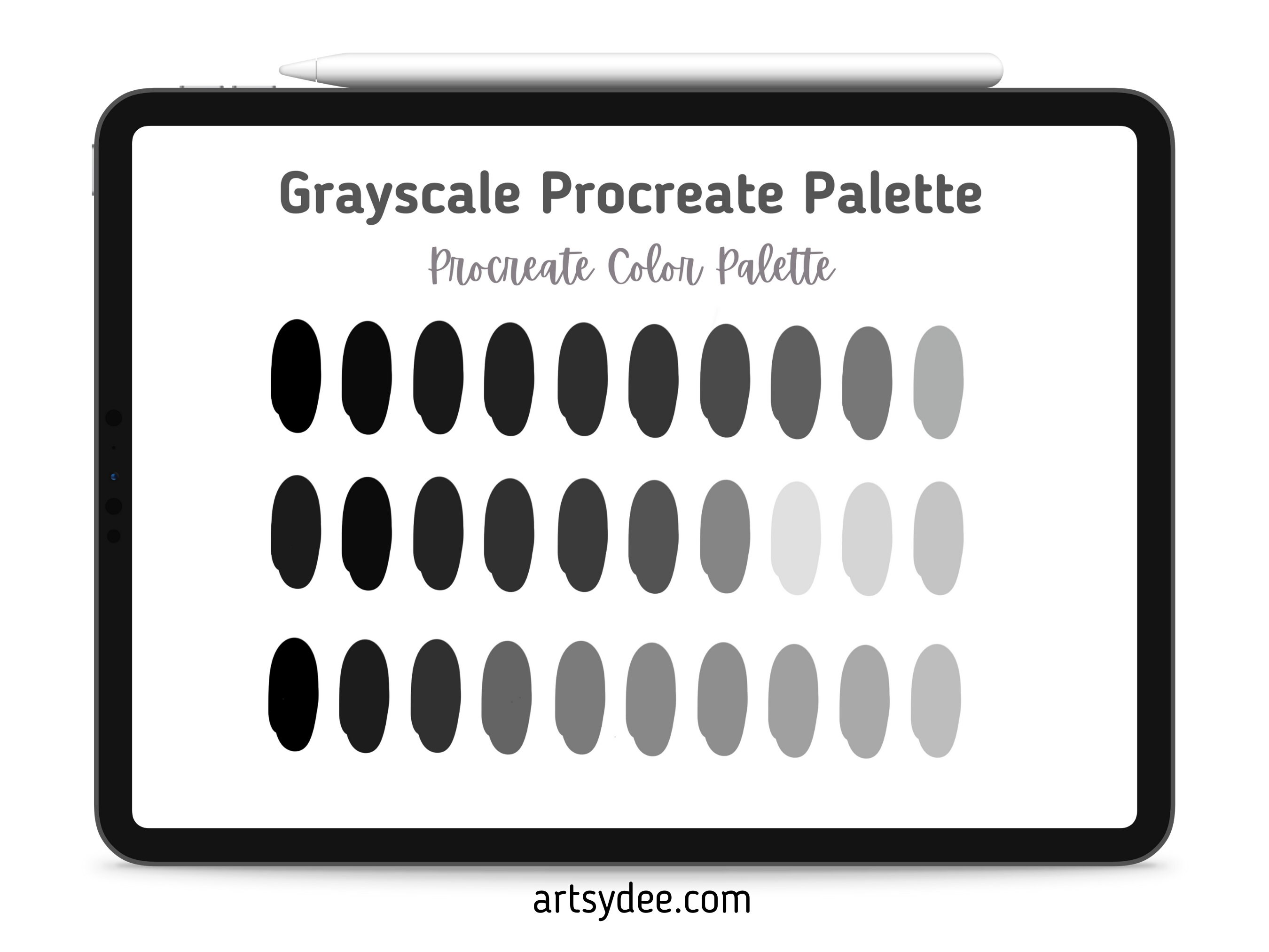 Grayscale Procreate Palette, Color Palette, Procreate Colors, Procreate