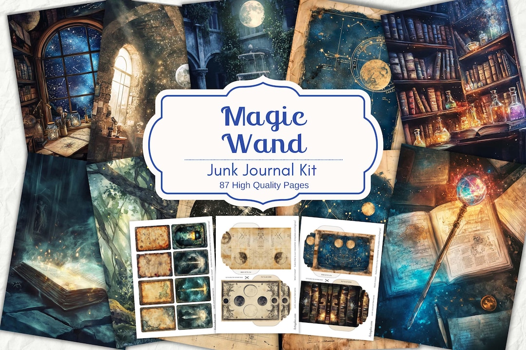 Magic Wand Junk Journal Kit, Magic Junk Journal, Wizard Junk Journal ...