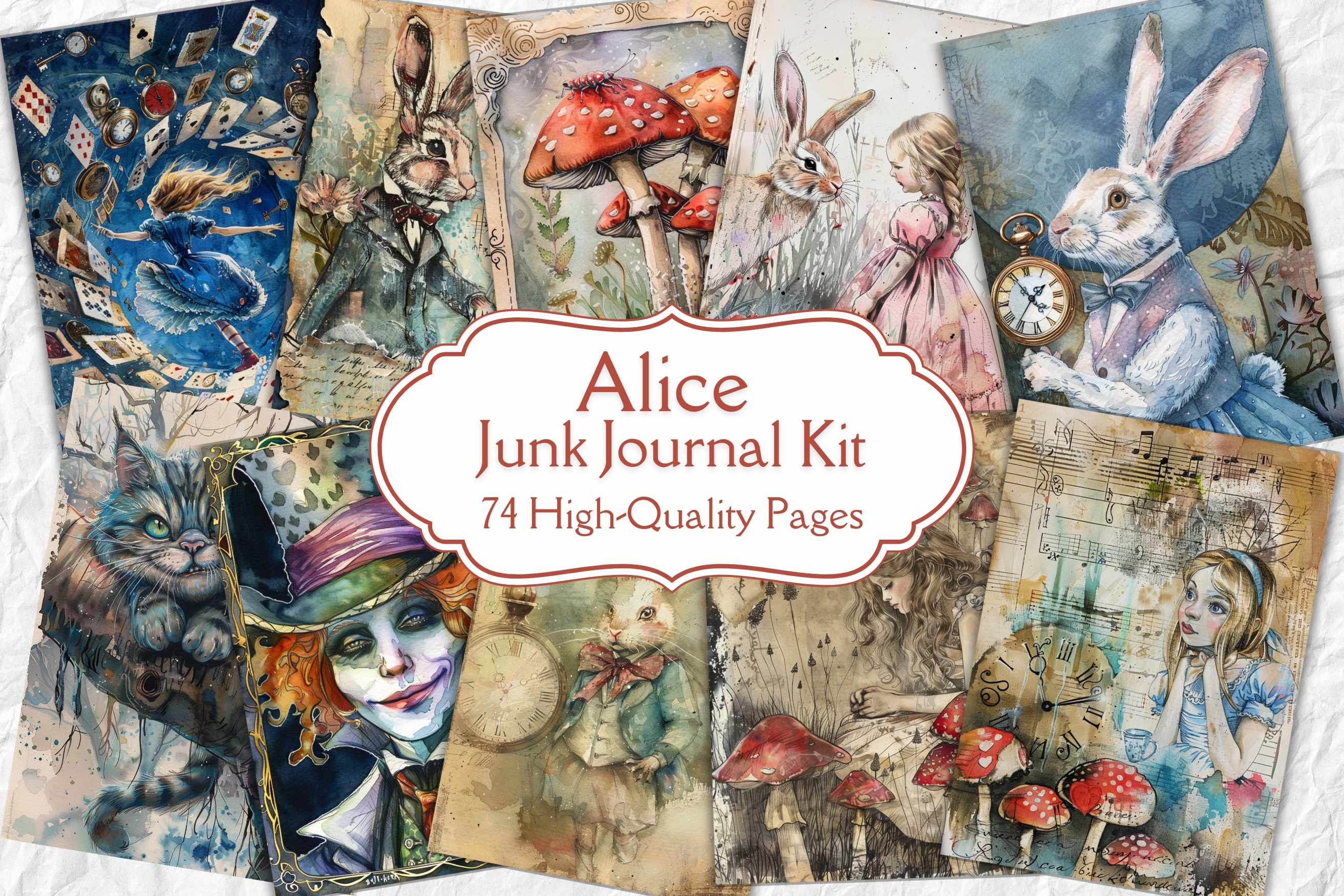 Alice Junk Journal, Alice Journal, Junk Journal Kit, Junk Journal Paper ...