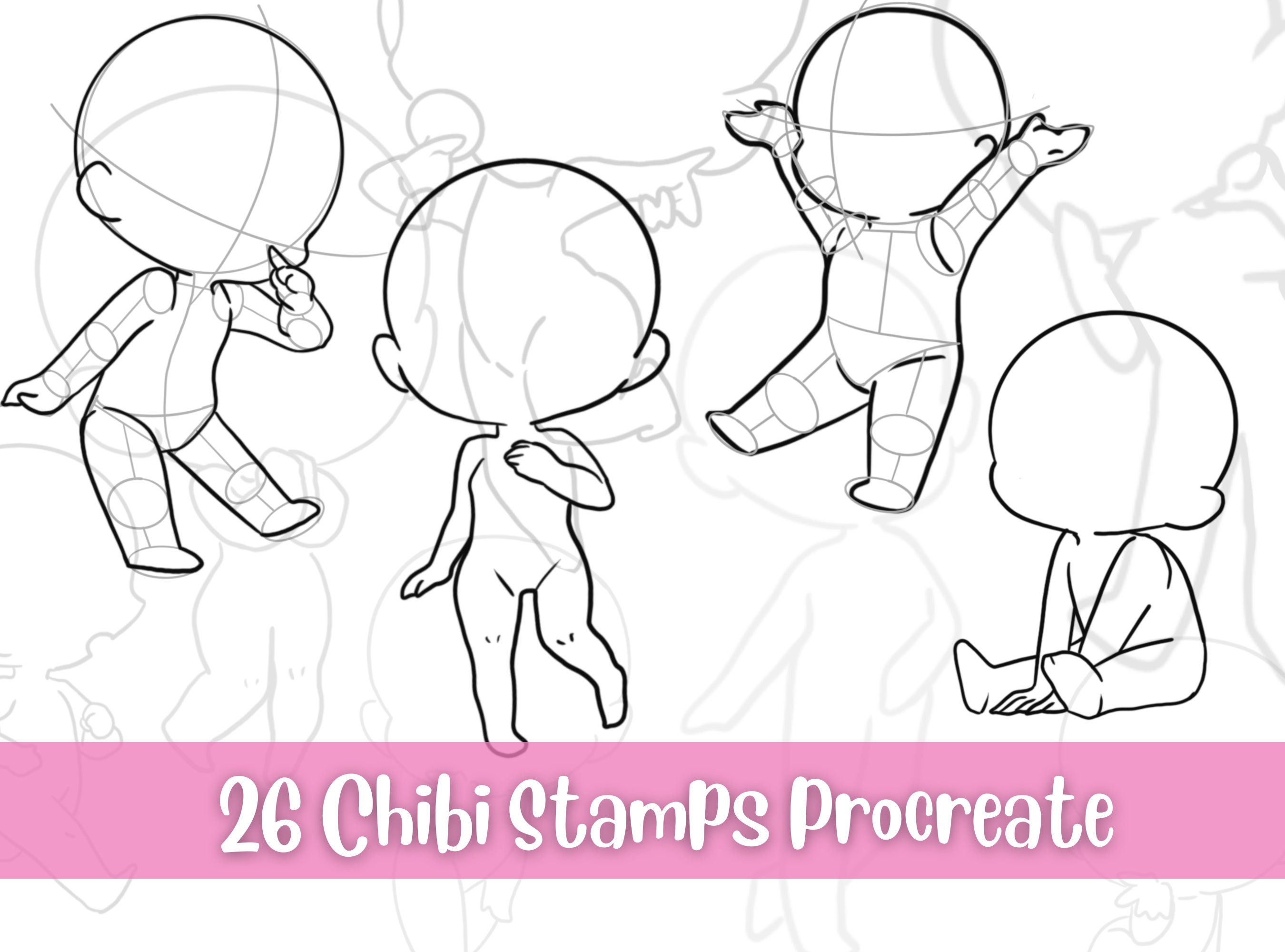 Chibi poses reference (chibi base set #2) by Nukababe on DeviantArt