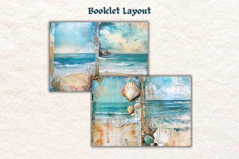 Vintage Seascapes Junk Journal Pages, Ocean Junk Journal, Deeep Blue Sea, Ocean Journal, Scrapbook Supplies, Card Making, Journal Ephemera image 8