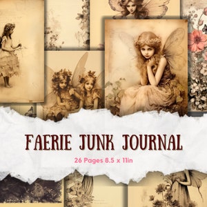 Journal des fées, Junk Journal Kit, fées vintage, Journal des fées indésirable, Journal des fées, Pages de journal indésirable, papier féerique