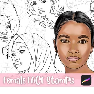 Procreate Faces, Procreate Stamps, Procreate Portrait, Procreate Heads, Procreate Face, Procreate People, Portrait Brushes, Procreate Guides