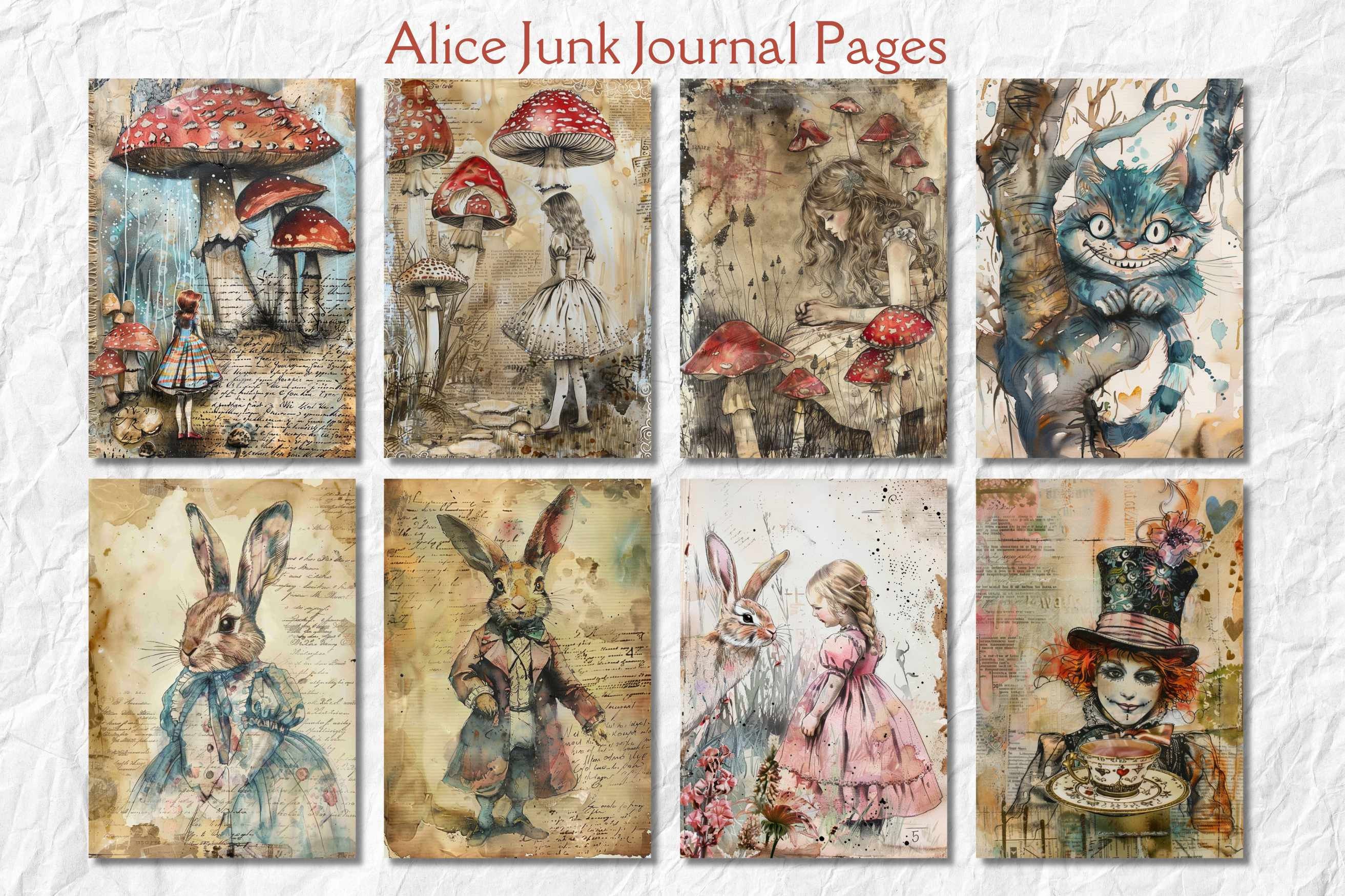 Alice Junk Journal, Alice Journal, Junk Journal Kit, Junk Journal Paper ...