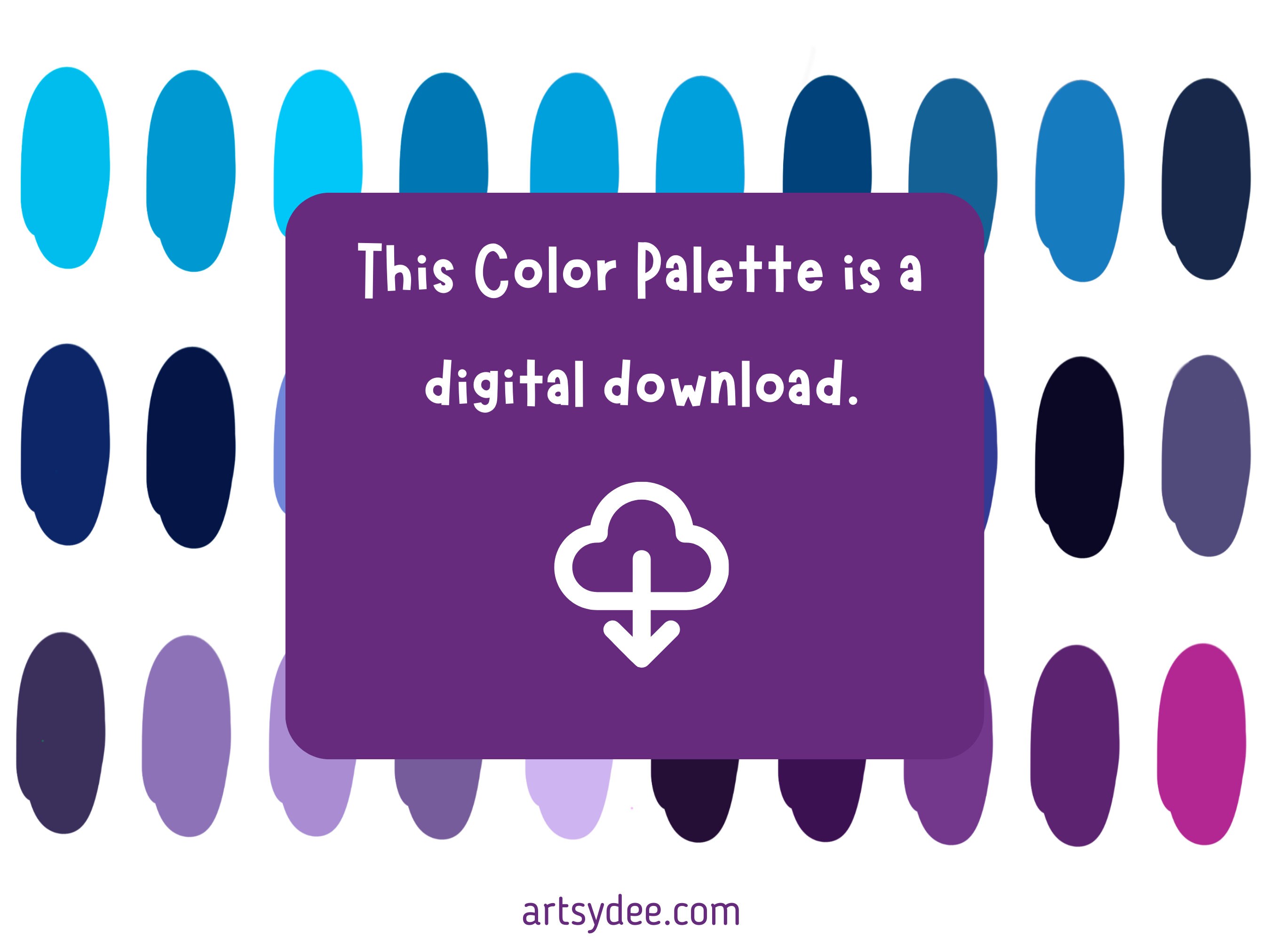 Procreate Ombre Purple Color Palette, Ombre, Hair Color Swatches, Ombre