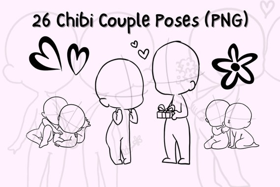 Procreate Chibi Poses Stamps Couple Poses Stamps Anime -  Finland