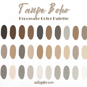 Boho Procreate color palette| Taupe Color Palette| procreate boho palette | Digital Downloads | Color Swatches |  Procreate Vintage  Color