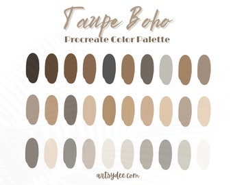 Boho Procreate color palette| Taupe Color Palette| procreate boho palette | Digital Downloads | Color Swatches |  Procreate Vintage  Color