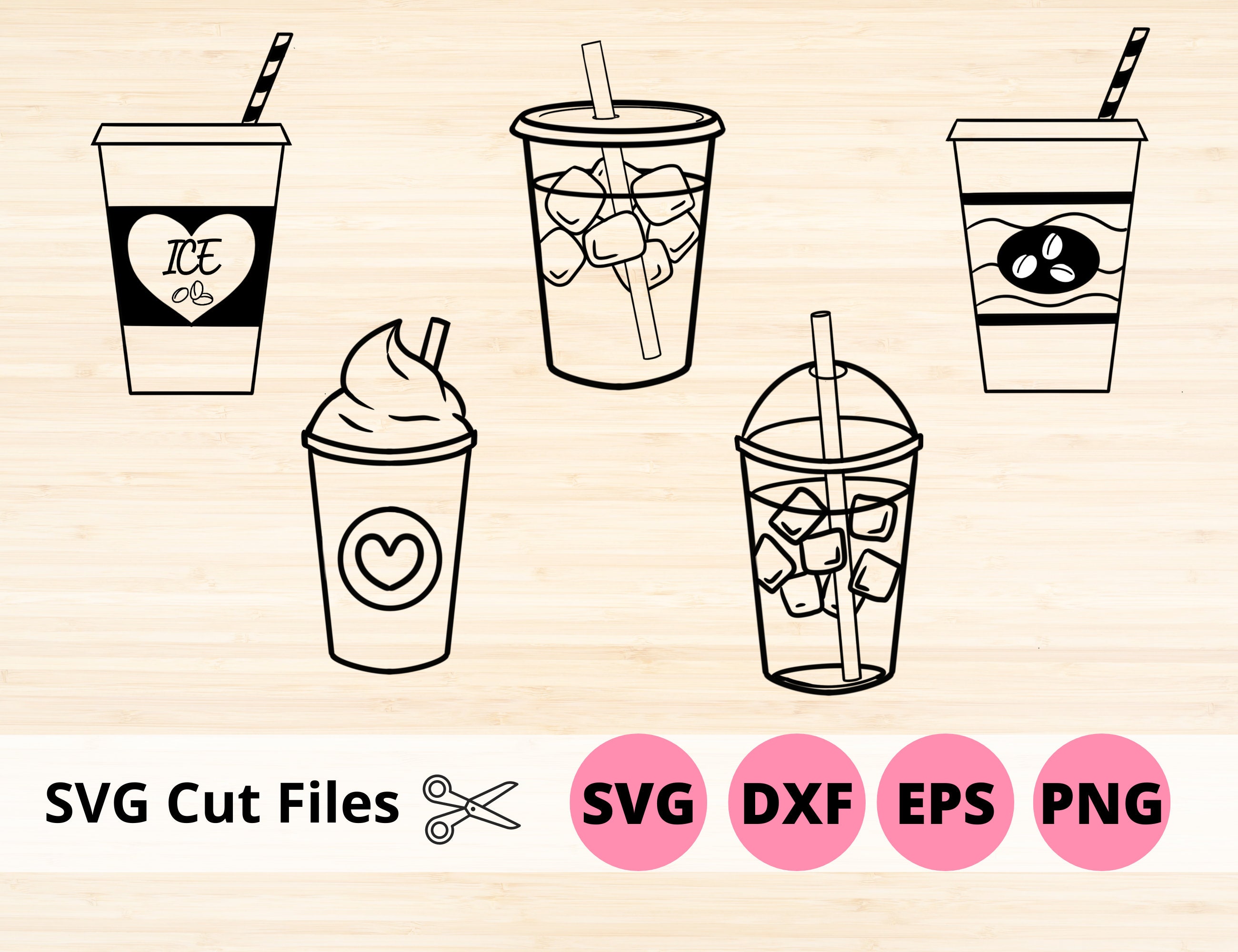 Iced and Hot Coffee Cups SVG – Honeypegs Studio