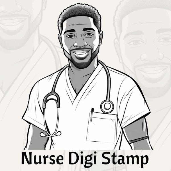 Digi Stamp Nurse, Digi Stamp, Male Nurse, Doctor, Card Making, Digital Stamps, Coloring Book, Digital Stamp, Adult Coloring, Digi Stamps