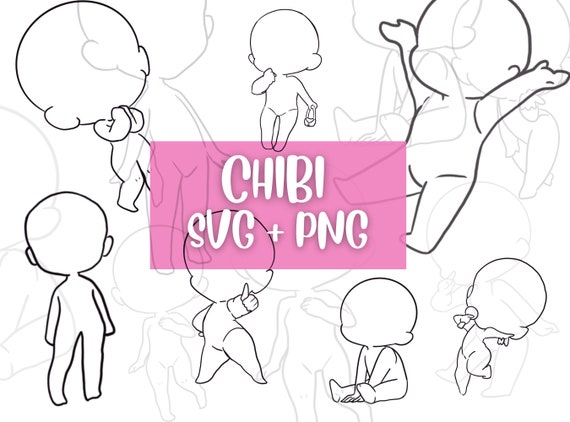 Chibi SVG / PNG Chibi Poses Anime SVG Chibi Anime Svg 