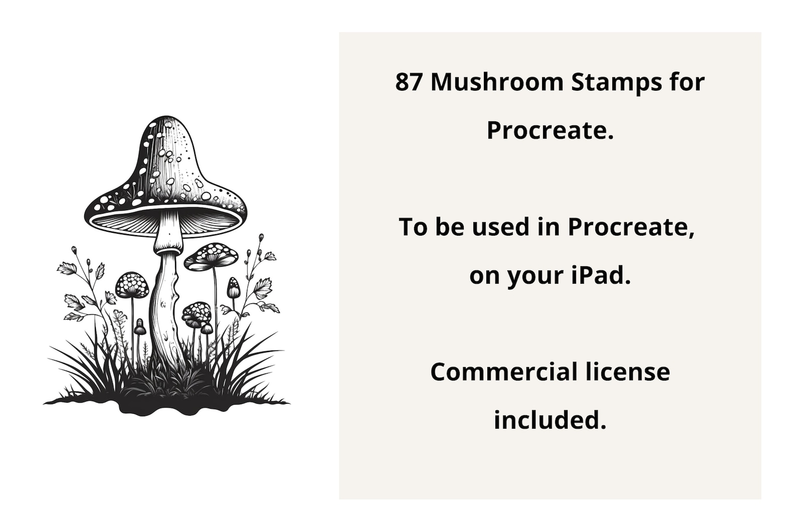 87 Mushroom Stamps for Procreate, Mushroom Stamp, Procreate Tattoo ...