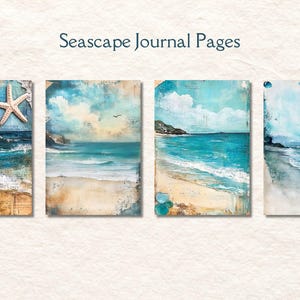 Vintage Seascapes Junk Journal Pages, Ocean Junk Journal, Deeep Blue Sea, Ocean Journal, Scrapbook Supplies, Card Making, Journal Ephemera image 3
