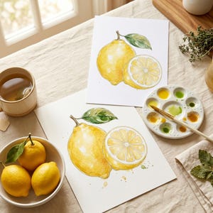 Compêndio de Cítricos - Modelos em Aquarela: 20 Frutas Cítricas Imprimíveis + Cartões de Receitas Coloridos (PDF A4 + PNG) imagem 6