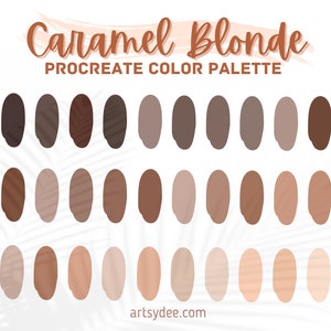 Blonde Hair Color Palette Procreate, Hair Color Swatches, Blonde Hair Color, Digital Downloads, Procreate Color for Digital Art