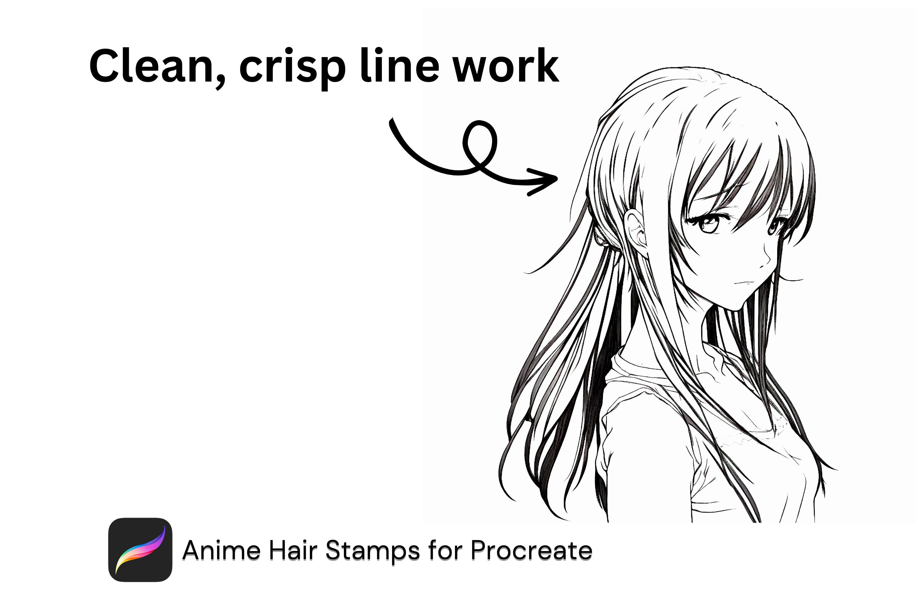 22 Anime Hair Stamp Procreate Procreate Hair Brushes Etsy