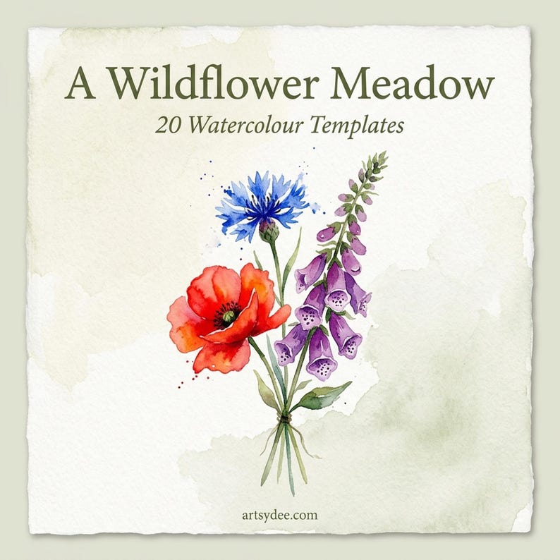 Stapsgewijze handleiding voor het schilderen van wilde bloemen | 20 printbare sjablonen van Britse wilde bloemen + videoles | Basisprincipes voor beginners afbeelding 1