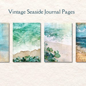 Vintage Seascapes Junk Journal Pages, Ocean Junk Journal, Deeep Blue Sea, Ocean Journal, Scrapbook Supplies, Card Making, Journal Ephemera image 6