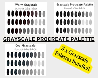 Grayscale Procreate Palette, Color Palette, Procreate Colors, Procreate Color Palette, Grayscale, Shades of Grey, Black and White, Procreate