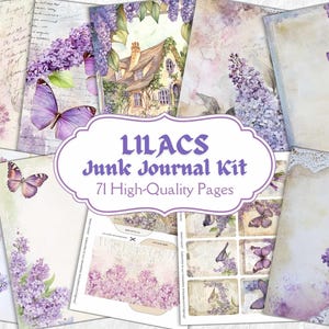 Journal indésirable lilas, journal lilas, kit de journal indésirable, papier pour journal indésirable, papier pour journal artistique, fabrication de cartes, scrapbooking, papier brouillon,