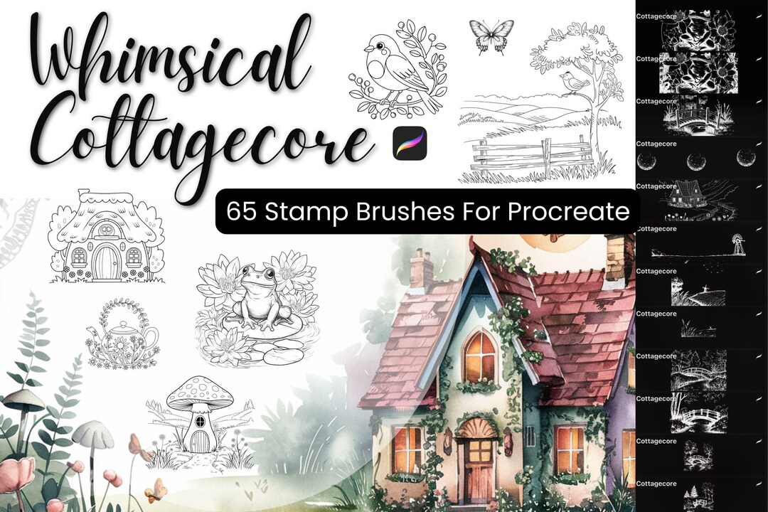 Cottagecore Procreate Stamps, Digital Stamps for Procreate, Fairy Tale ...