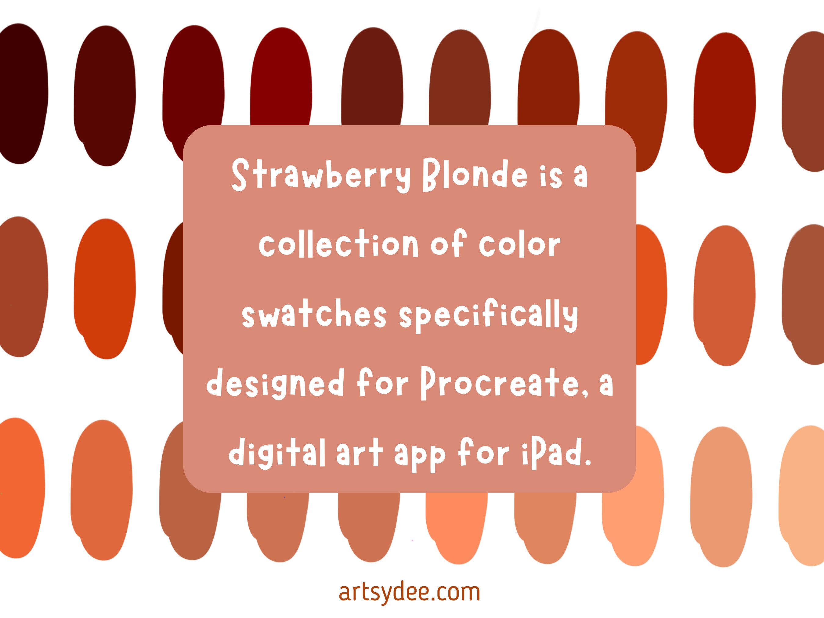 Strawberry Blonde Hair Color Palette Procreate, Hair Color Swatch ...