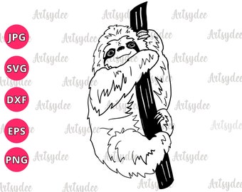 Sloth SVG, Cute Sloth SVG,Happy Cute Sloth SVG,Sloth Png, Cut file, Cutting, Vinyl, Cricut, Silhouette, Commercial use, Instant download,