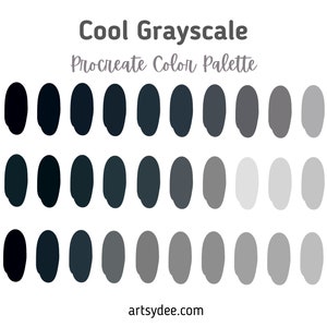 Grayscale Procreate Palette, Color Palette, Procreate Colors, Procreate Color Palette, Grayscale, Shades of Grey, Black and White, Procreate