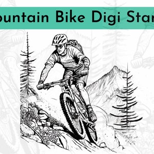 Digi Stamp Bike, Mountain Bike PNG, sfondi Digi Stamps, Fathers Day Digital Stamp, bicicletta png, clipart bici, creazione di carte, scrapbooking