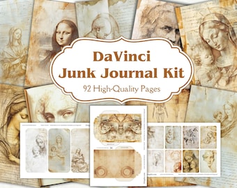 Diario basura de Da Vinci, Leonardo Da Vinci, Feria del Renacimiento, Diario basura del Renacimiento, Kit de diario basura, Scrapbooking, Diario Da Vinci,