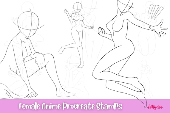 150+ Anime Girl Poses Reference - Female Anime Bases for Drawing