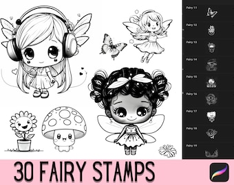 30 timbri fata per Procreare, fate pennelli Procreate, timbri Procreate, pennelli Procreate, fate, timbri fata, pennello Procreate, Faerie