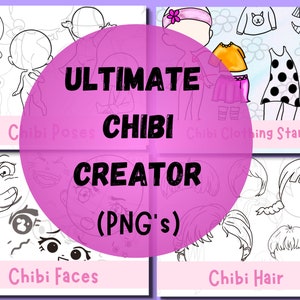 112 Ultimate Chibi Stamps, Chibi Stamps, Chibi Hair Stamp, Chibi Poses, Chibi Base, Chibi PNG, Chibi Figure, Chibi Clothing, Chibi Base