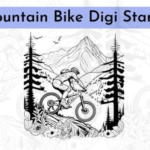 Digi Stamp Bike, Mountain Bike PNG, sfondi Digi Stamps, Fathers Day Digital Stamp, bicicletta png, clipart bici, creazione di carte, scrapbooking